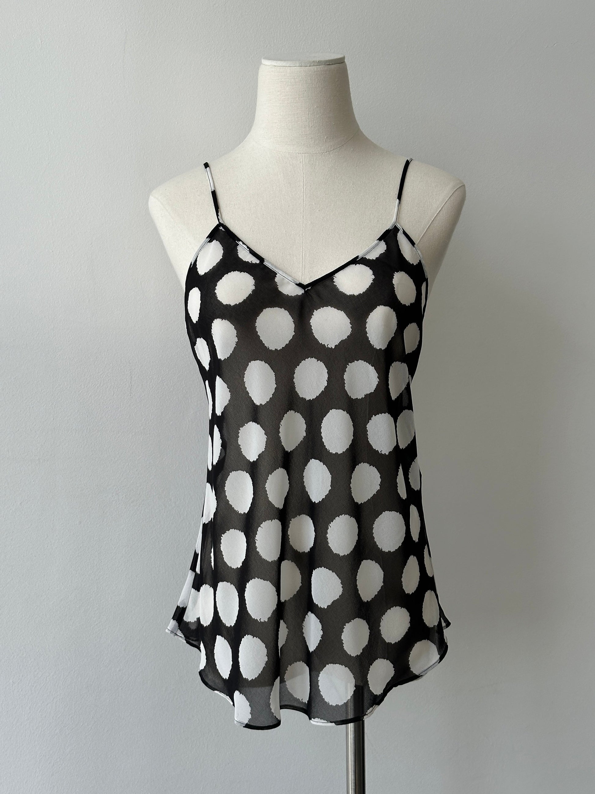 Diane Von Furstenberg 2000s Sheer Spotted Cami Top - M