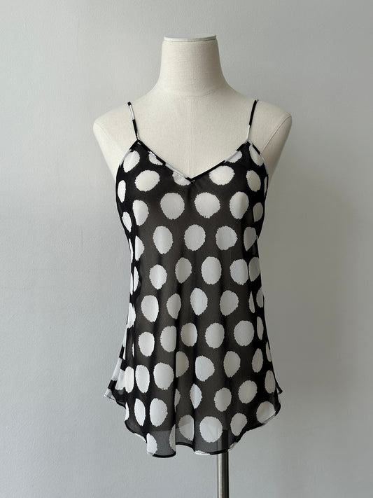 Diane Von Furstenberg 2000s Sheer Spotted Cami Top - M