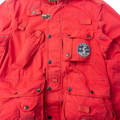 Vintage 90s Polo Ralph Lauren US Naval Station Utility Cargo Jacket Size S