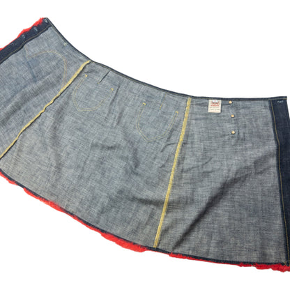 Vintage 2000s Evisu Double Gull Rabbit Fur Wrap Skirt Womens Size W28 | W28, Multicoloured
