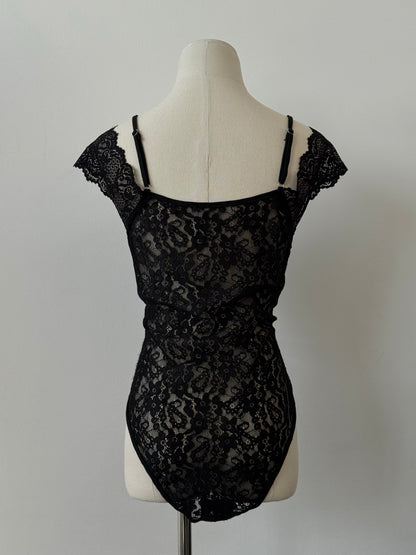 Vintage 1990s Lace Bodysuit - L