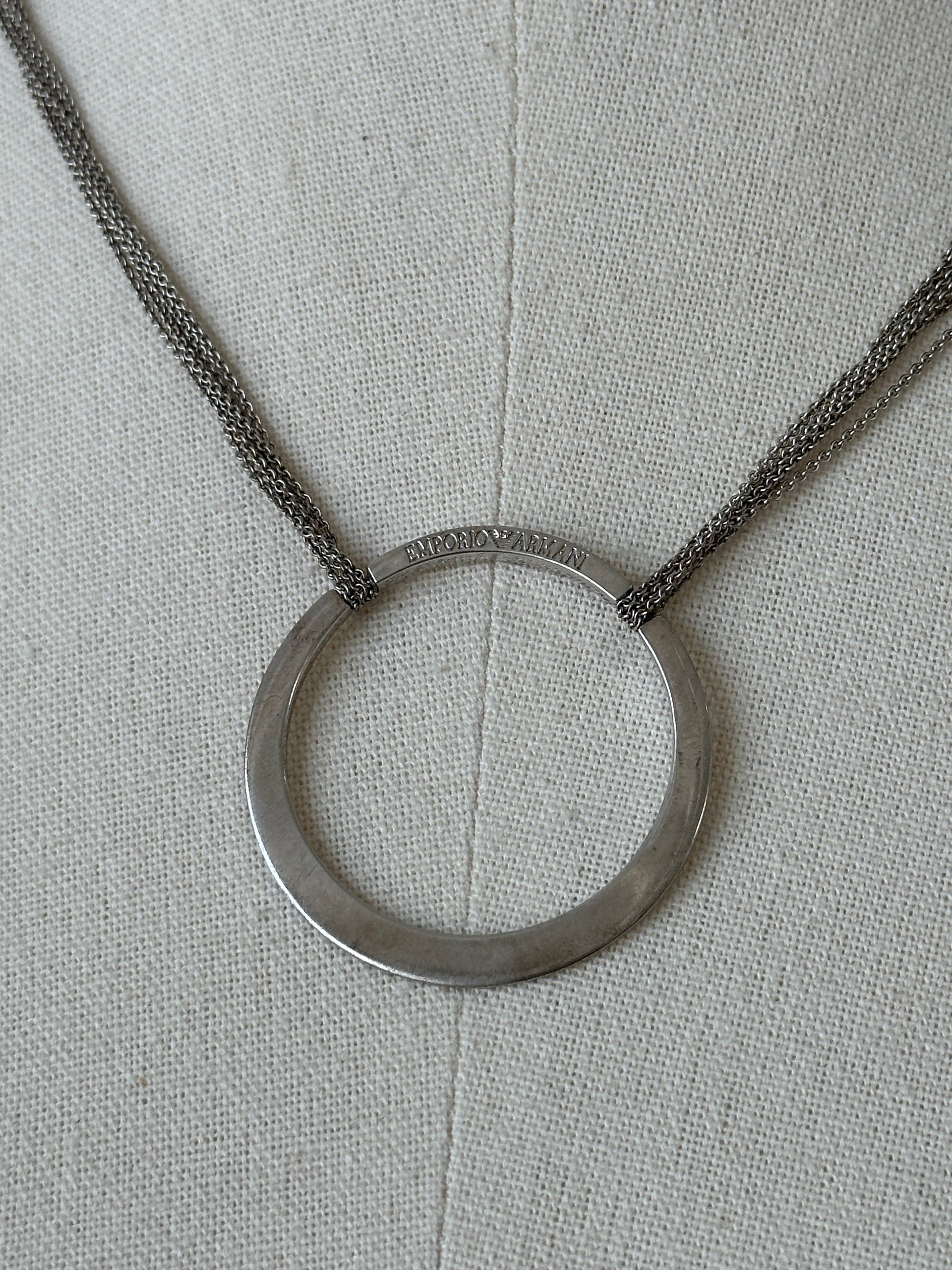 Emporio Armani 1990s Circle Pendant Necklace