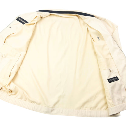 Vintage 90s YSL Yves Saint Laurent Harrington Jacket Size L | Large, Cream