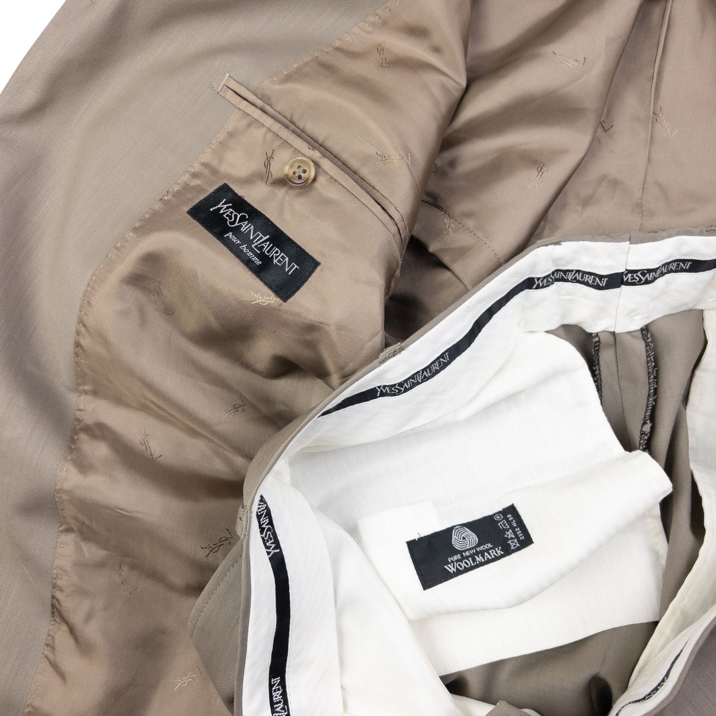 Vintage YSL Yves Saint Laurent Jacket & Trousers Suit Set Size L