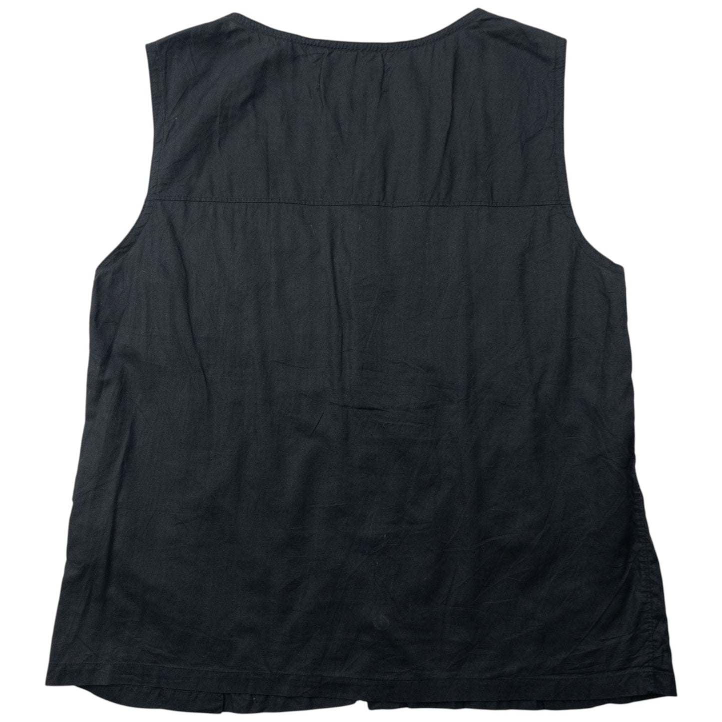 Vintage 2000s Cabane De Zucca By Issey Miyake Ruffle Top Womens Size M | Medium, Black