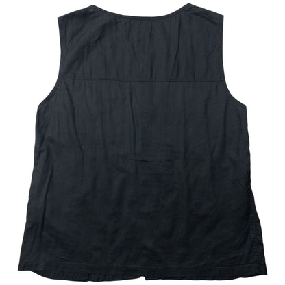 Vintage 2000s Cabane De Zucca By Issey Miyake Ruffle Top Womens Size M | Medium, Black