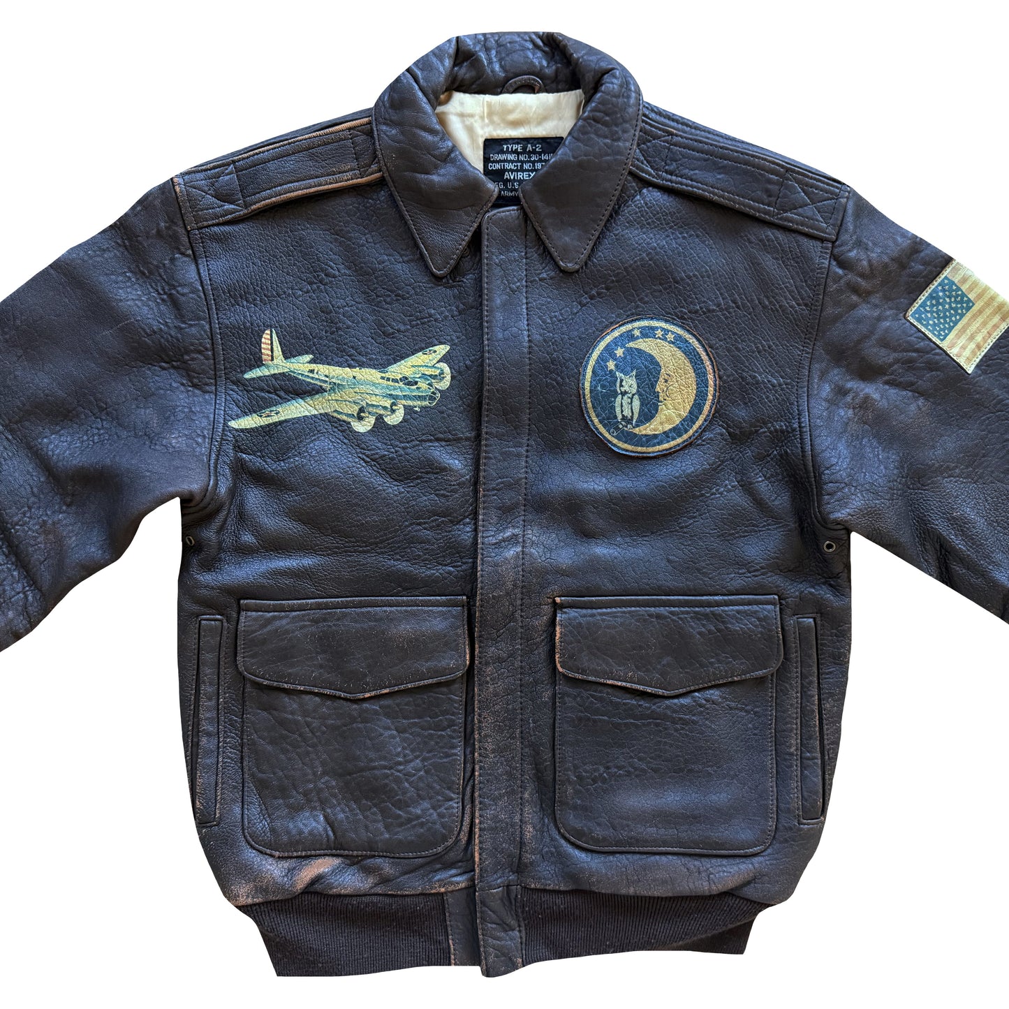 Avirex 'Sleepy-Time Gal' A2 Leather Flight Jacket - XS / S