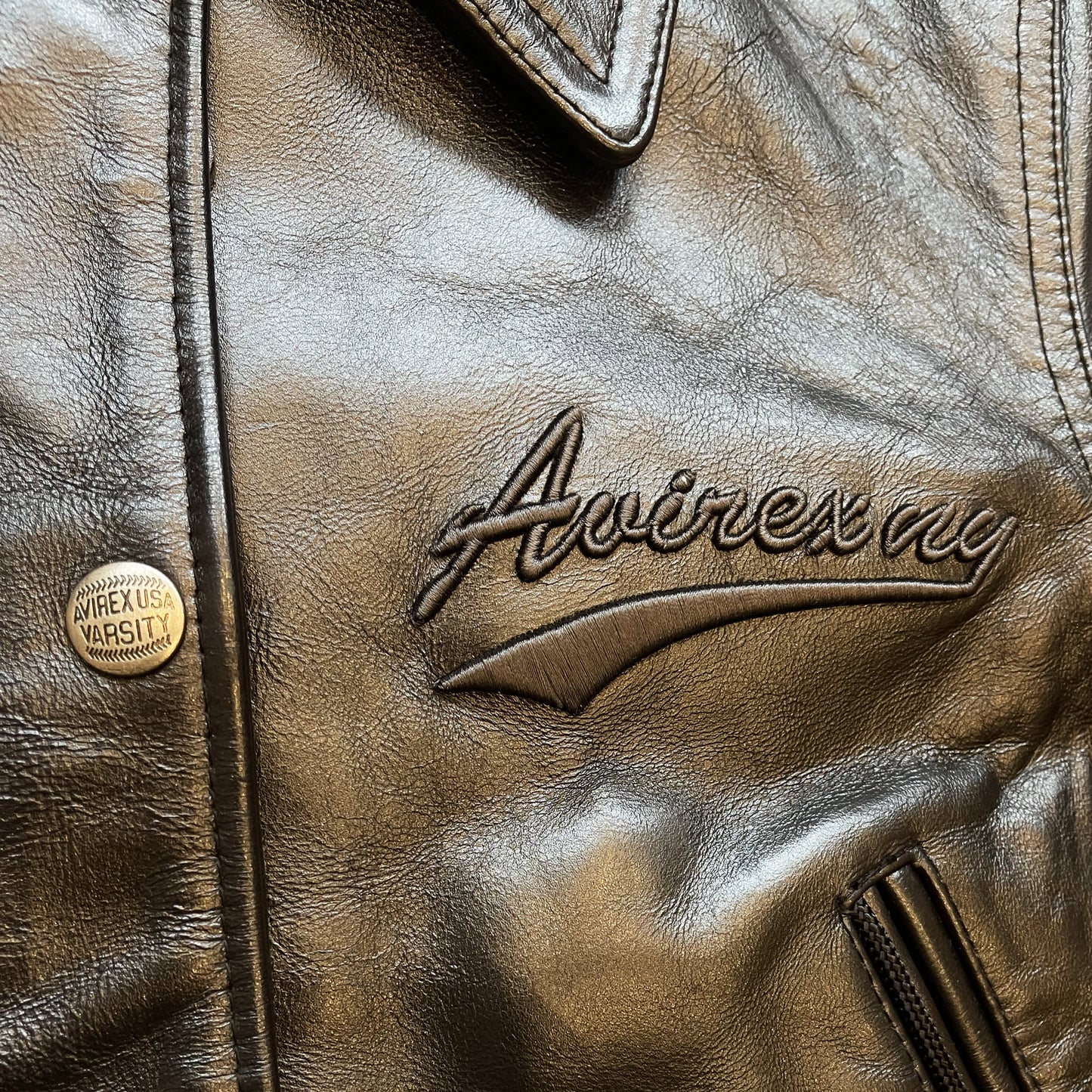 Avirex Leather Varsity Jacket - XS