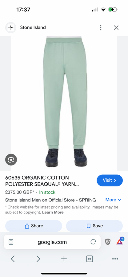 Stone Island AW22 Micrographic Spellout Logo Baby Blue Joggers - XL