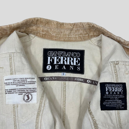Gianfranco Ferre 90’s Sublimation Acid Wash Hemp Jacket - XS/S | Cream
