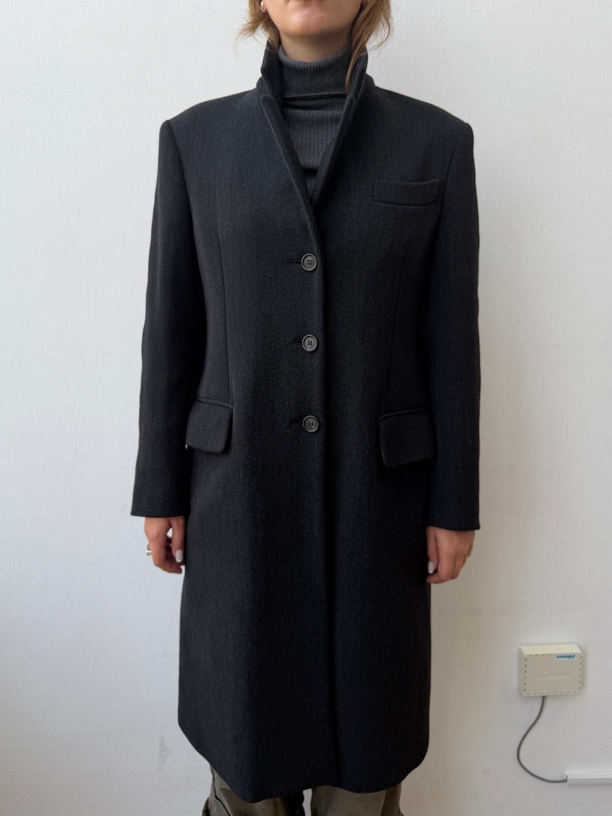 Prada 90s Wool Overcoat | 40, Red