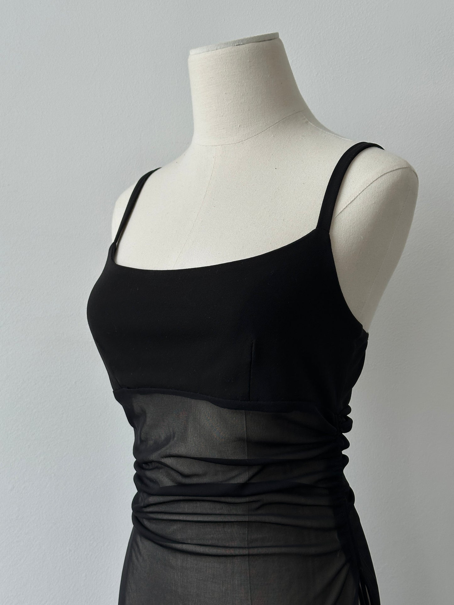 French Vintage 1990s Sheer Sleeveless Top - S