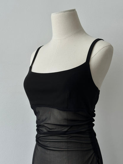 French Vintage 1990s Sheer Sleeveless Top - S