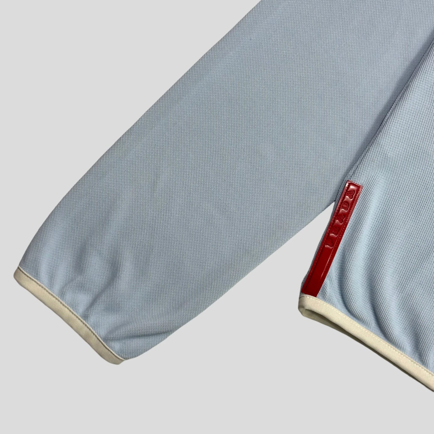 Prada Sport SS00 Baby Blue Mesh Cropped Technical Hoodie - M