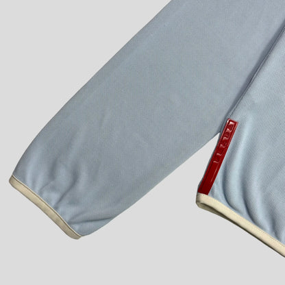 Prada Sport SS00 Baby Blue Mesh Cropped Technical Hoodie - M