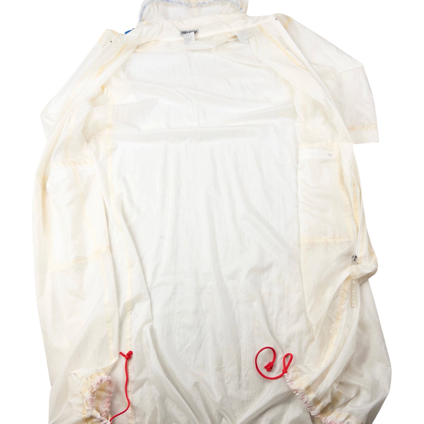 Vintage 90s Issey Miyake Transparent Longline Jacket Size L | Large, Cream