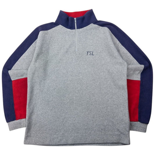Vintage YSL Yves Saint Laurent Q Zip Fleece Sweatshirt Size L