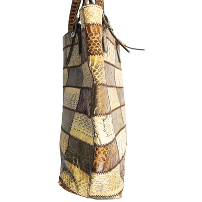Vintage 2000s Miu Miu Patchwork Snakeskin Handbag | O/S, Mixed