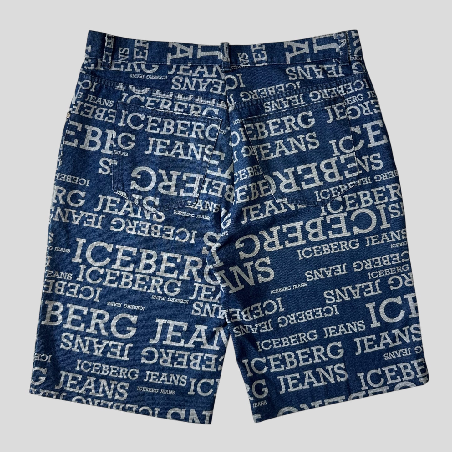Iceberg Jeans 90’s Baggy Denim Spellout Shorts - 36