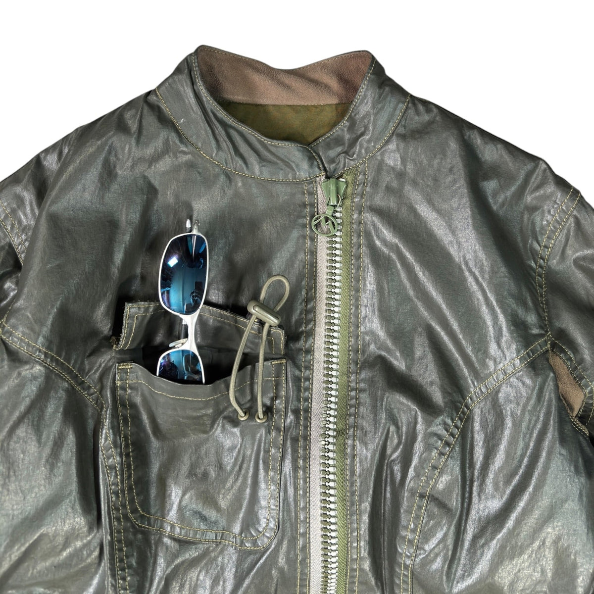 Maharishi 99/00 Water Repellent Women's Asymmetric Zip Jacket UK 12 | 12, Olive