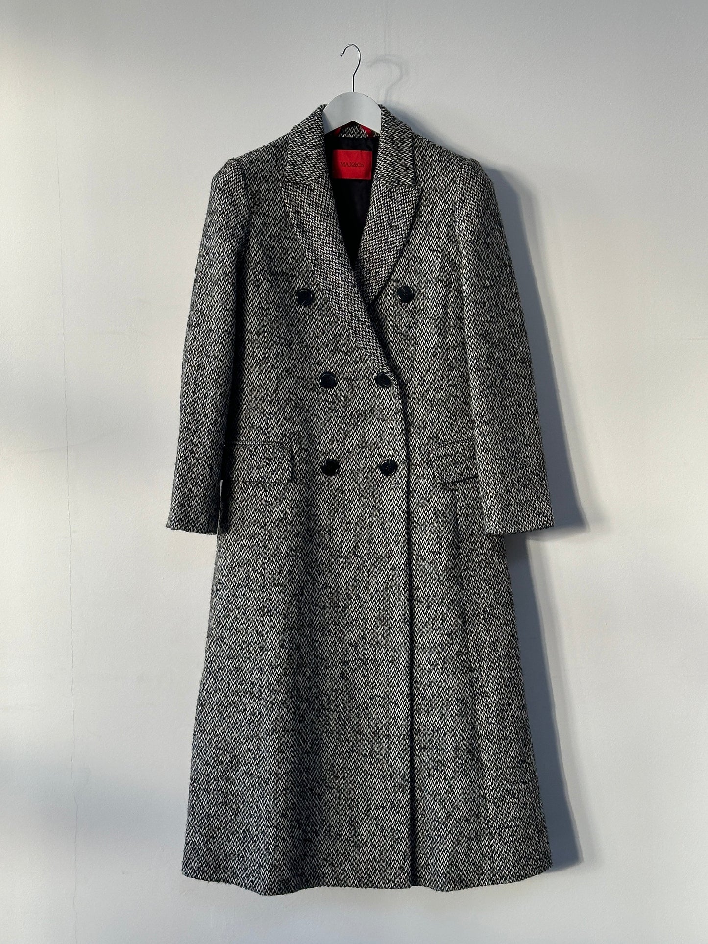 MAX&Co Wool Blend Tweed Double Breasted Coat - M