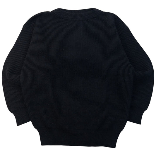 Vintage 90s Marithe + Francois Girbaud Ribbed Wool Knit Jumper Size S | Small, Black