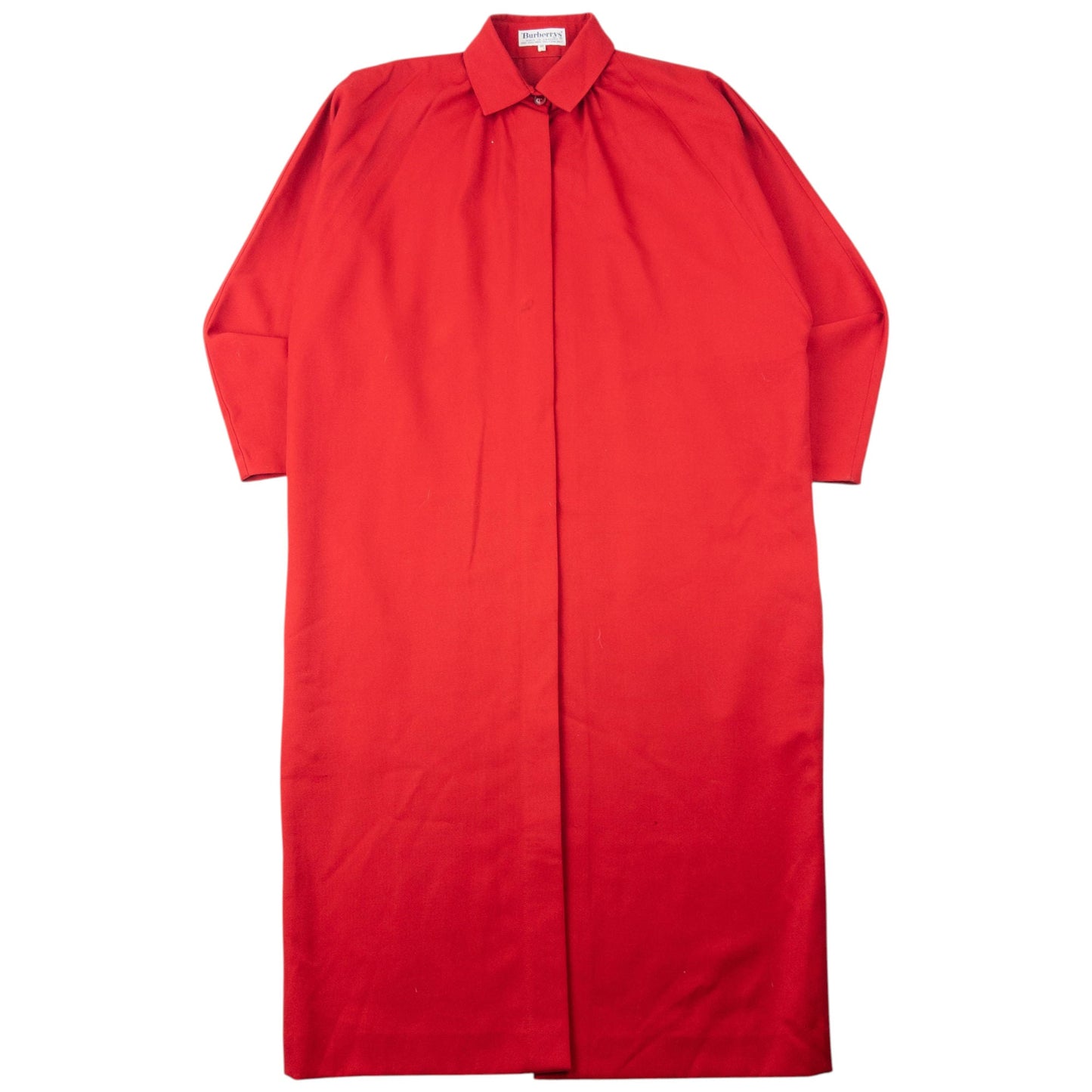Vintage 80s Burberry Longline Jacket Womens Size L | Large, Red
