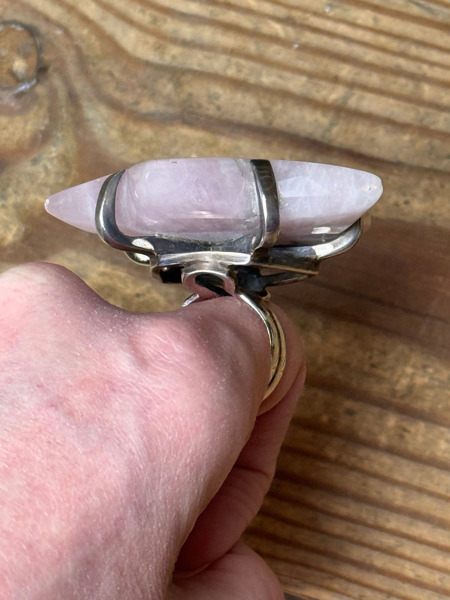Gary Holder London 2000s Sterling silver rose quartz star ring | O/S, Rose