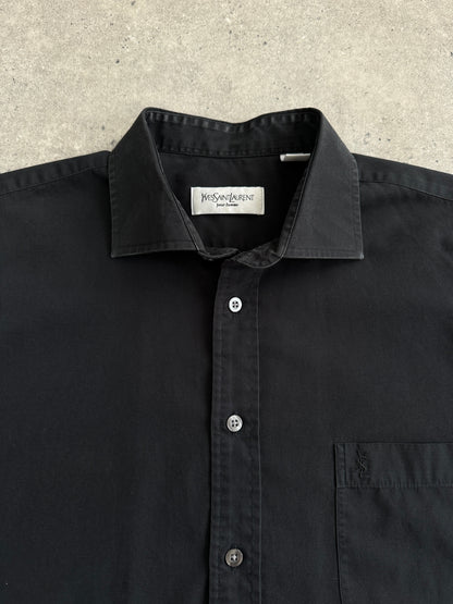 Yves Saint Laurent Pour Homme 2000s Cotton Logo Dress Shirt - L/XL