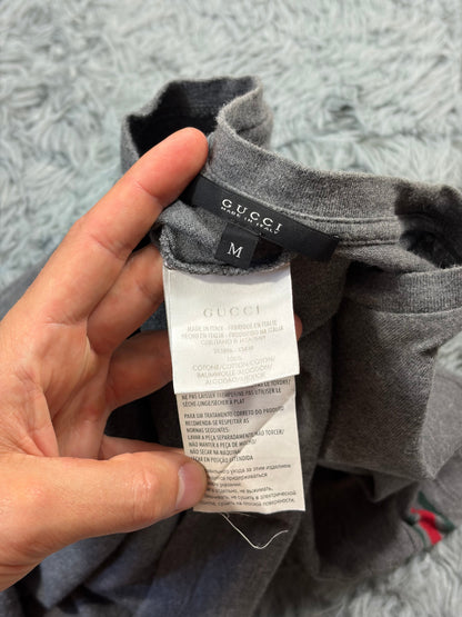 Gucci 2010s Web Stripe Grey T-shirt - S/M | O/S, Grey