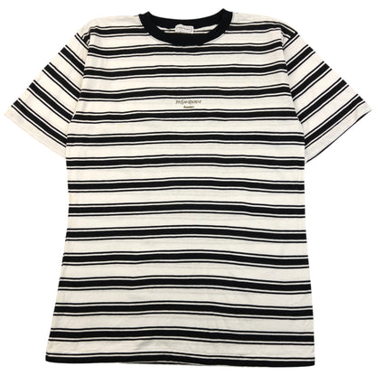 Vintage 80s YSL Yves Saint Laurent Striped T Shirt Size S | Small, Black