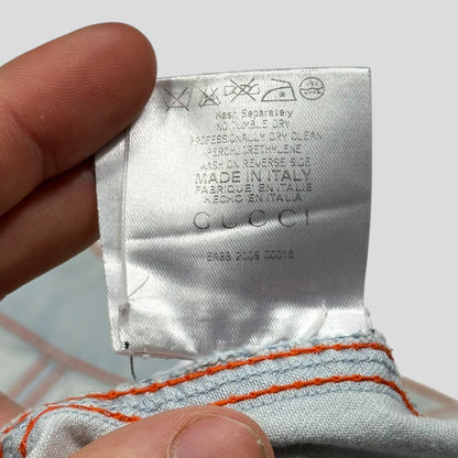 Gucci 2009 Denim Contrast Stitch Cargo Pocket Wraparound Miniskirt - IT38