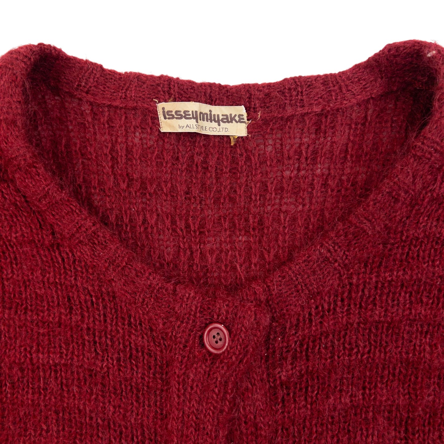 Vintage 80s Issey Miyake Wool Knit Cardigan Size M | Medium, Red