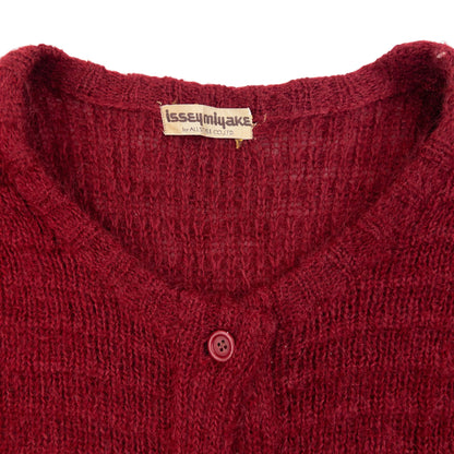 Vintage 80s Issey Miyake Wool Knit Cardigan Size M | Medium, Red