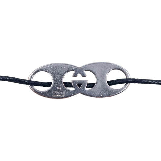 Vintage 2000s Gucci Silver Logo Necklace