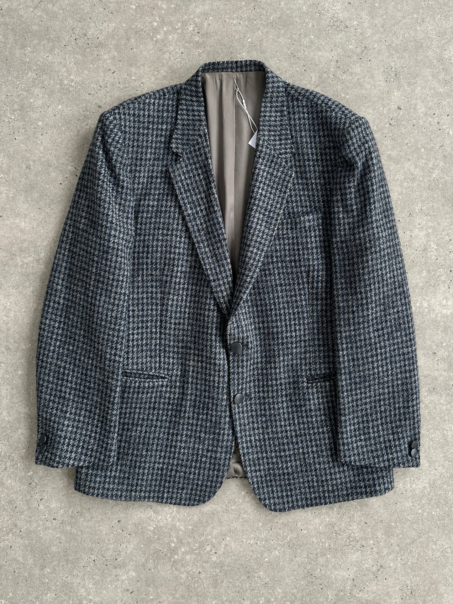 Harris Tweed Pure Brushed Wool Check Single Breasted Blazer - XL