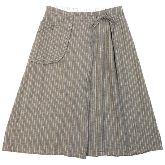 Vintage 90s Yohji Yamamoto Striped Skirt Womens Size M | Medium, Grey