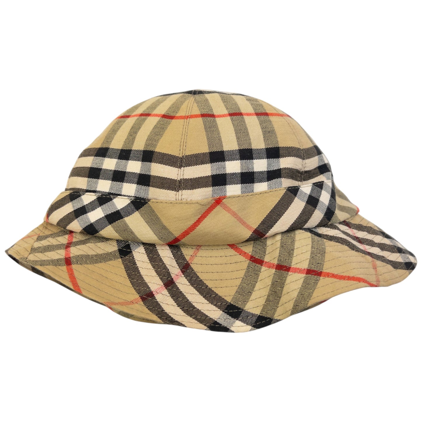 Vintage 80s Burberry Nova Check Bucket Hat Womens Size M | O/S, Beige