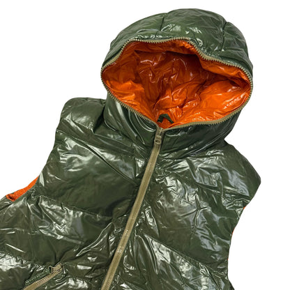 Duvetica Hooded Puffer Gilet In Khaki Green ( S )