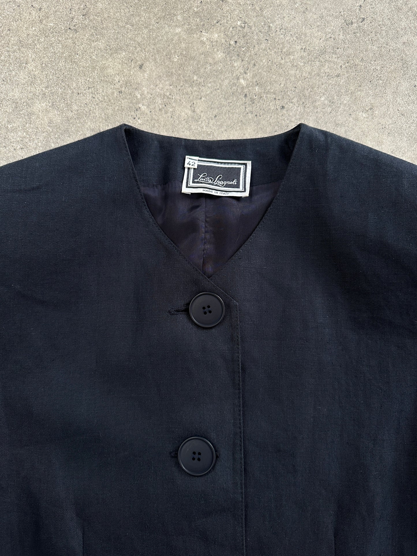 Luisa Spagnoli 1990s Pure Linen Short Sleeve Tailored Blazer - M