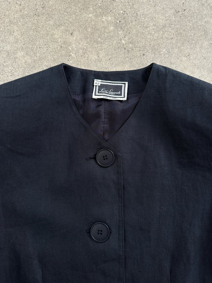 Luisa Spagnoli 1990s Pure Linen Short Sleeve Tailored Blazer - M