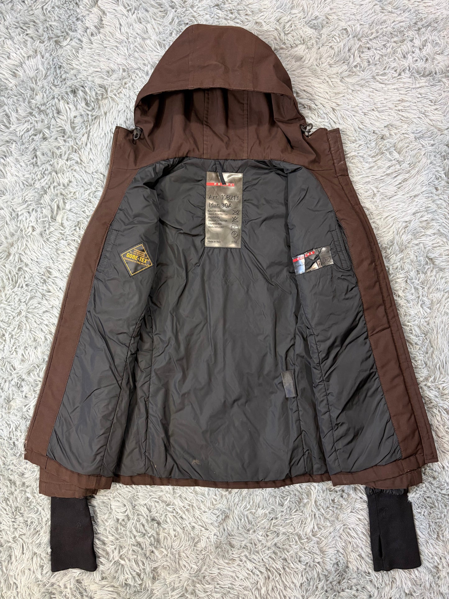 Prada Sport AW00 Goretex Gloved Brown Multipocket Jacket - IT40 | O/S, Brown