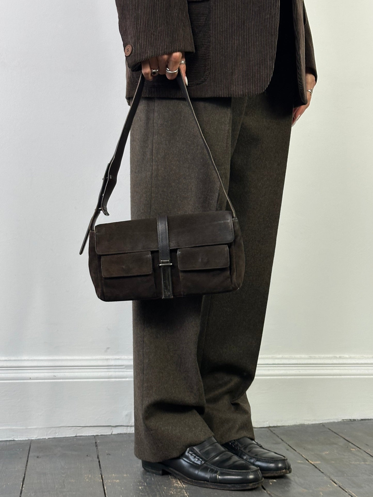 Yves Saint Laurent 2000s Rive Gauche Suede Shoulder Bag