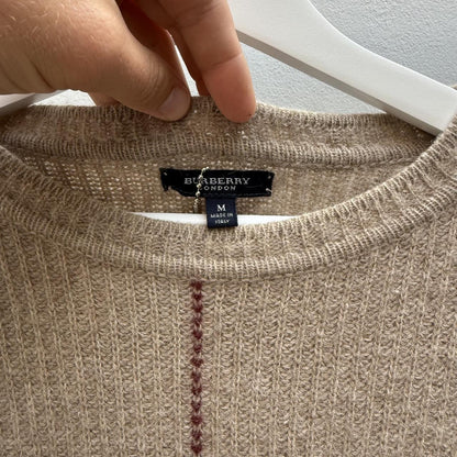 Burberry Vintage Nova Check Knit Jumper Beige (M) | Medium, Beige