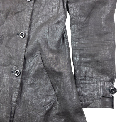 Vintage 2000s Burberry Metallic Trench Jacket Womens Size M