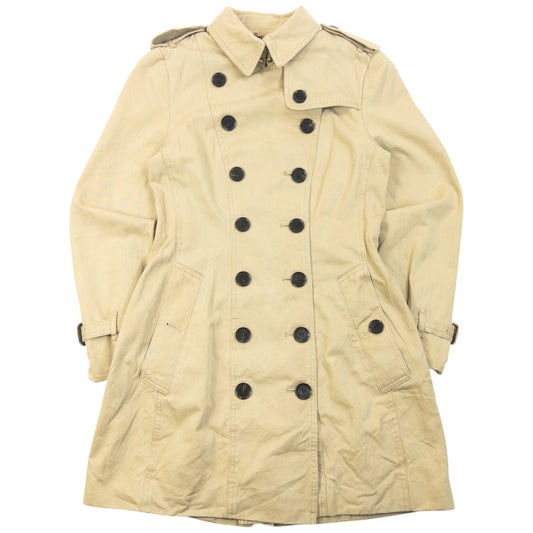 Vintage 2000s Burberry Nova Check Lined Trench Jacket Womens Size S | Small, Beige