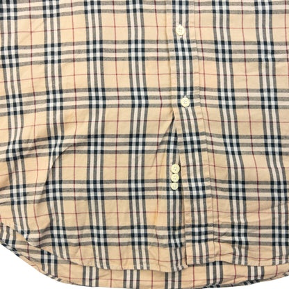 Vintage 2000s Burberry Nova Check Long Sleeve Button Up Shirt Size L | Large, Beige