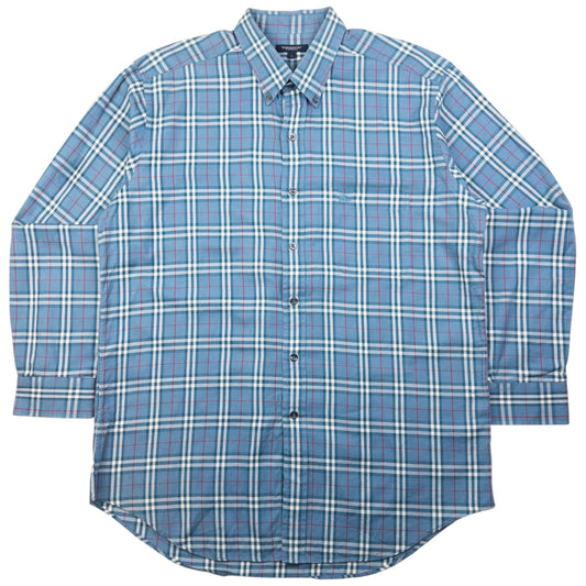 Vintage Burberry Nova Check Long Sleeve Button Up Shirt Size L