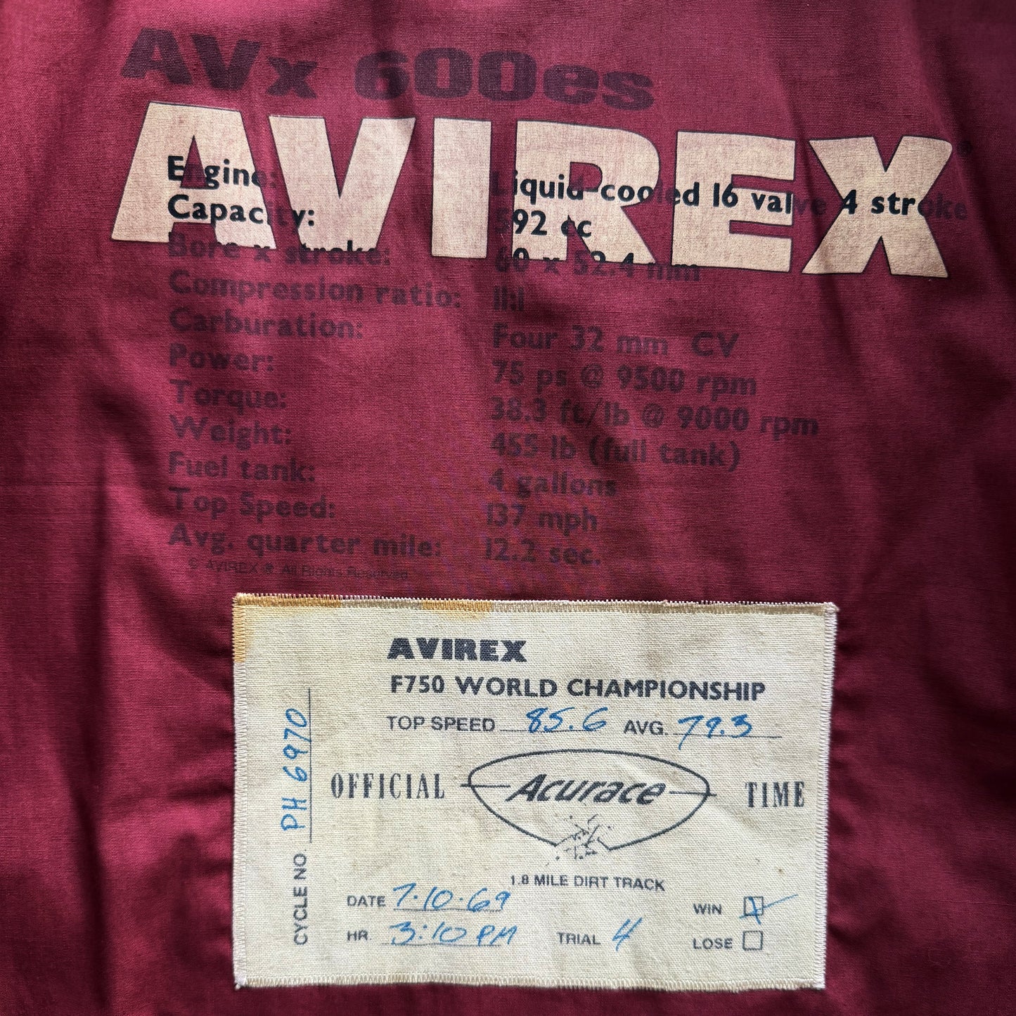 Avirex 'Daytona to LA' Leather Biker Jacket - M