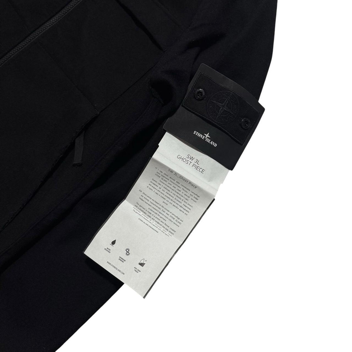Stone Island Black Ghost Wool SW 3L Jacket | Small, Black